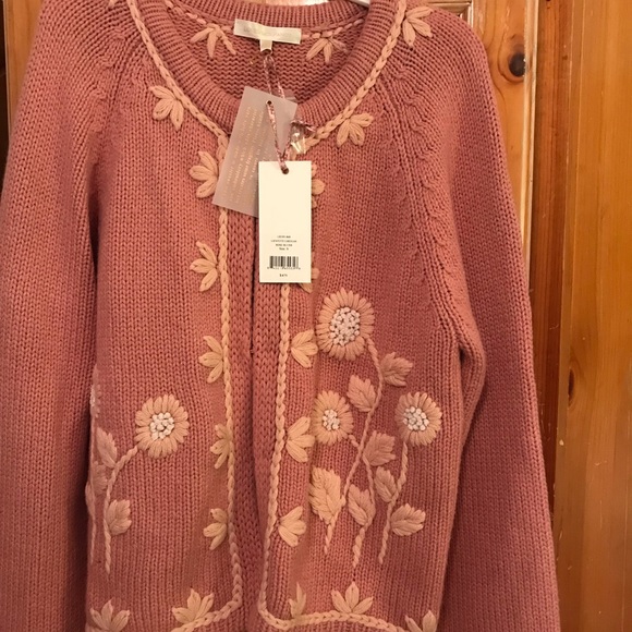 Gorgeous LoveShackFancy cardigan knit sweater with embroidery! Barbie trend 💗 - Picture 10 of 14